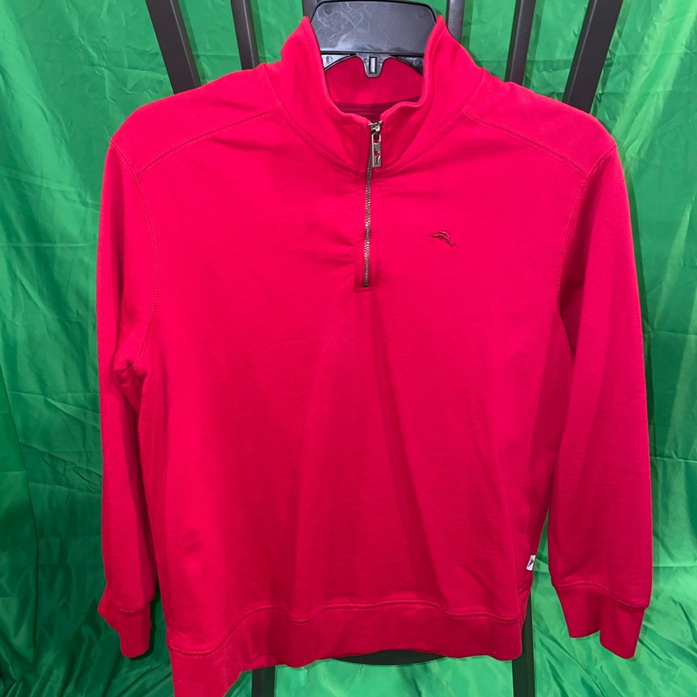 Boys Tommy Bahama Red 1/4 Zip Pullover L(14/16)